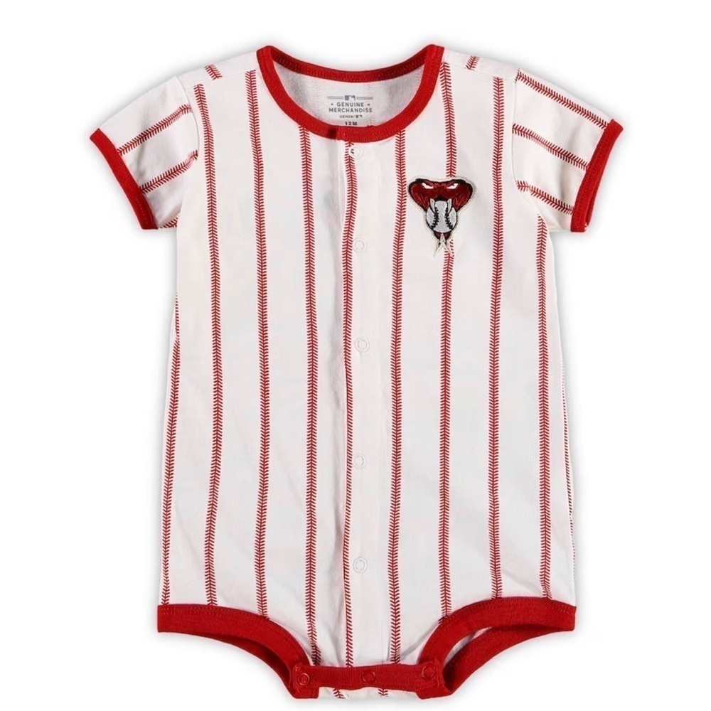 INFANT White Arizona Diamondbacks Pinstripe Power Hitter Romper 3 m-6 mo 
NWT